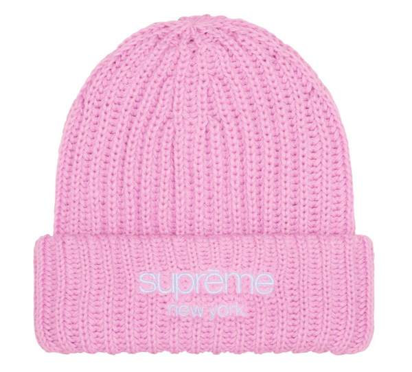 SUPREME CHUNKY KNIT CLASSIC LOGO 'PINK' BEANIE