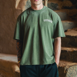 LAST LESSON 'ARMY KHAKI' SCRIPT T-SHIRT
