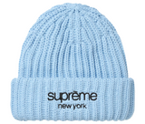 SUPREME CLASSIC LOGO CHUNKY KNIT 'LIGHT BLUE' BEANIE