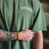 LAST LESSON 'ARMY KHAKI' SCRIPT T-SHIRT