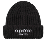 SUPREME CLASSIC LOGO CHUNKY KNIT 'BLACK' BEANIE