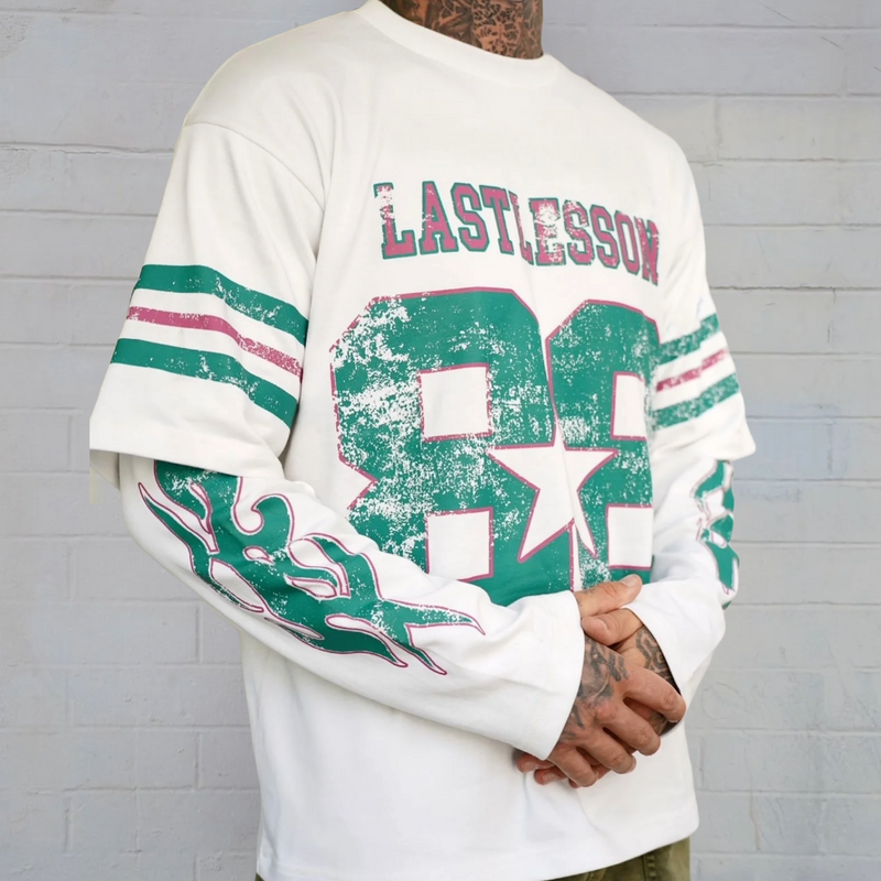 LAST LESSON 'DOUBLE SLEEVE' WHITE JERSEY