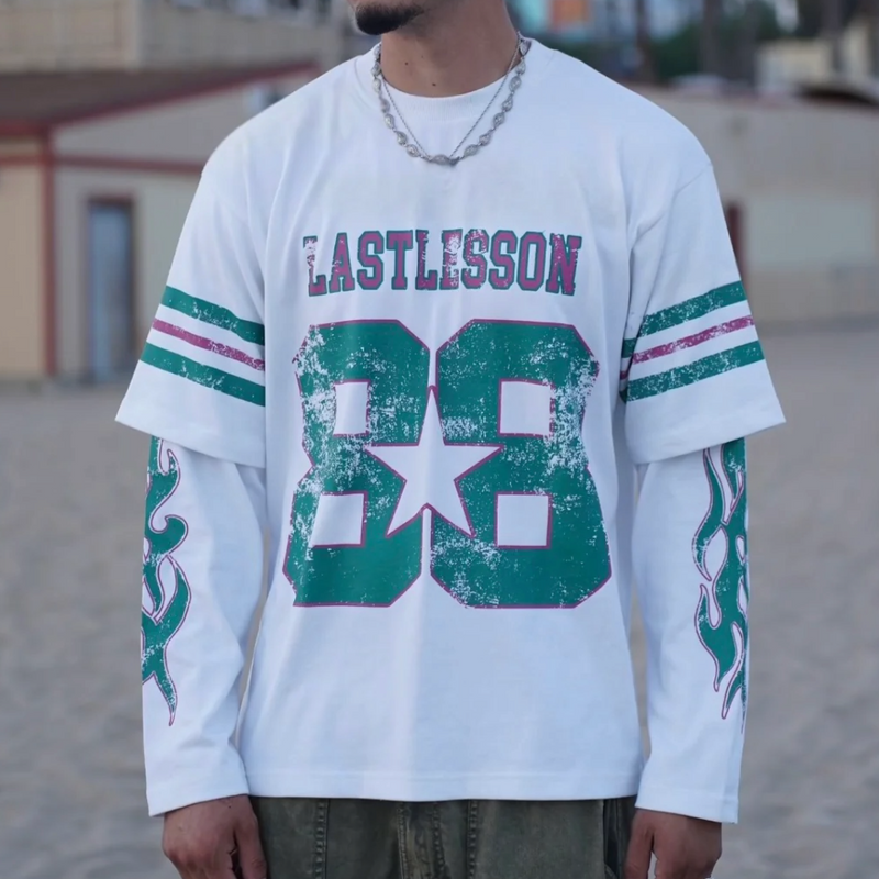 LAST LESSON 'DOUBLE SLEEVE' WHITE JERSEY