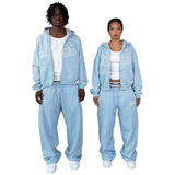 BROKEN PLANET "SKY BLUE" ZIP UP HOODIE