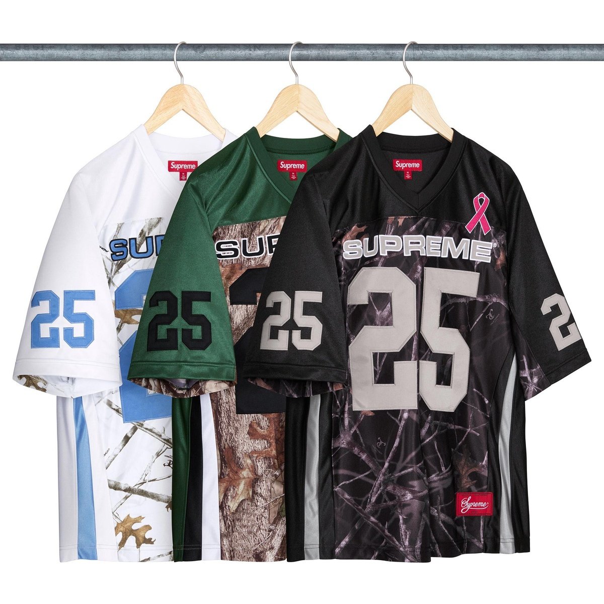 SUPREME BREAST CANCER AWARENESS 'WHITE' FOOTBALL JERSEY (FW25