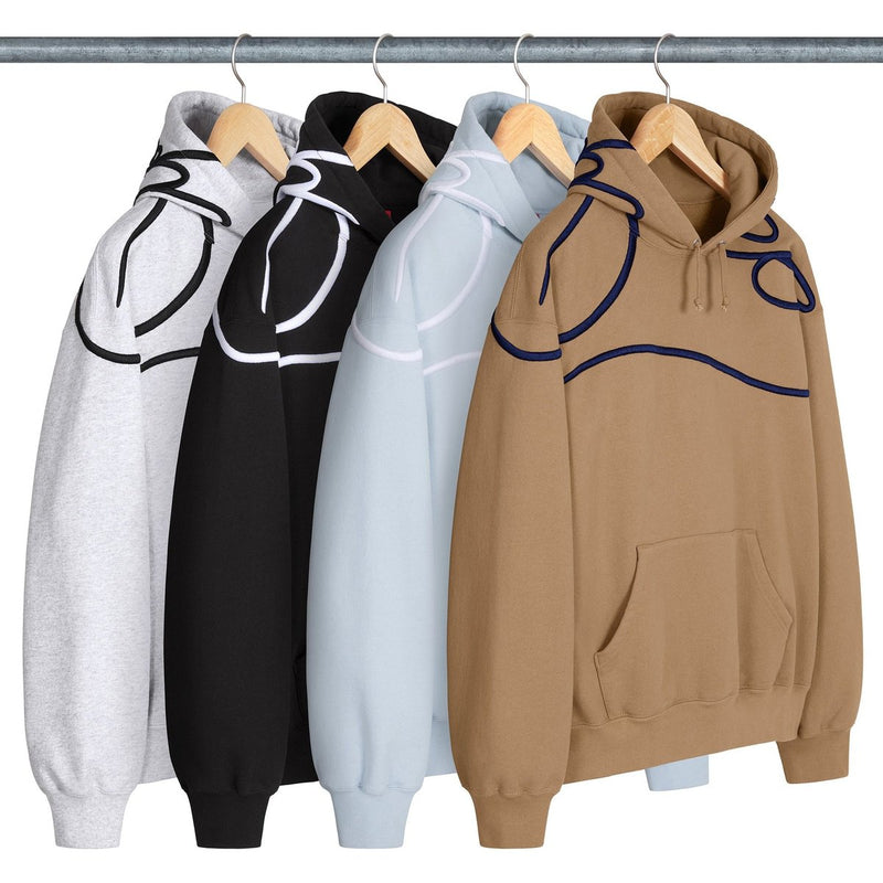 SUPREME SHOULDER SCRIPT 'LIGHT BLUE' HOODIE (SS25)
