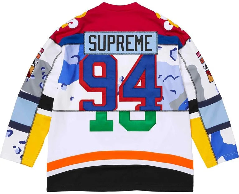 SUPREME PANELED HOCKEY JERSEY 'WHITE' (SS26) – PAIRFECT