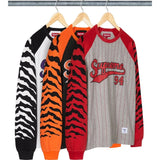 SUPREME TIGER RAGLAN L/S TOP 'WHITE BLACK' (SS26)